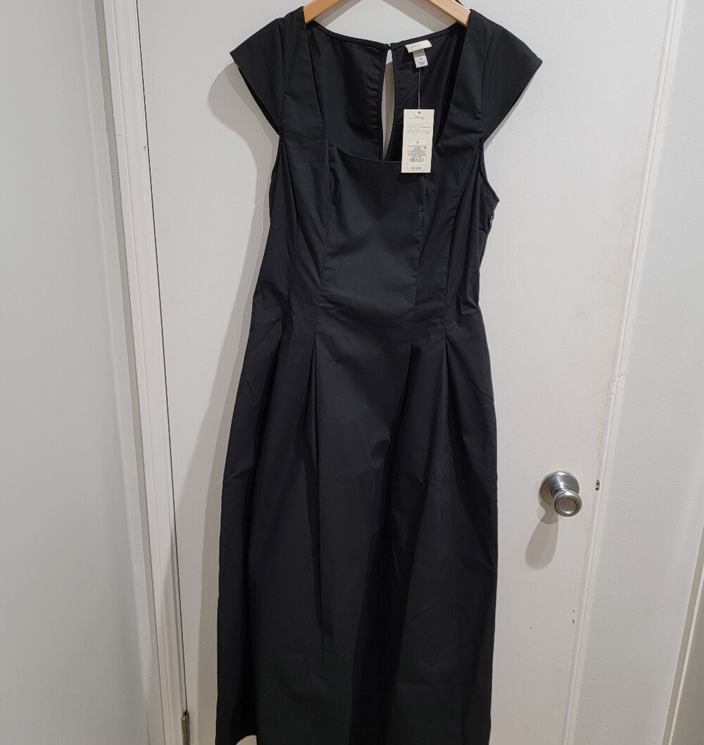 Women's Poplin MIDI Dress - a New Day™ Black 6
